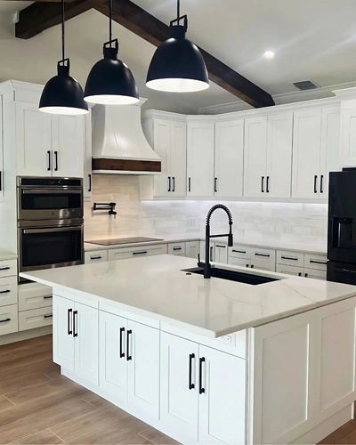 white raised panel kitchen
