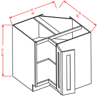 Artisan Shaker Base Easy Reach Cabinet - 36"W X 34-1/2"H-1D