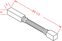 Artisan Shaker Fluted Decorative Leg - 3"W X 3"D X 34 1/2"H
