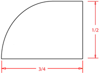 Artisan Shaker Shoe Moulding - 1/2"D X 3/4"H X 96"W