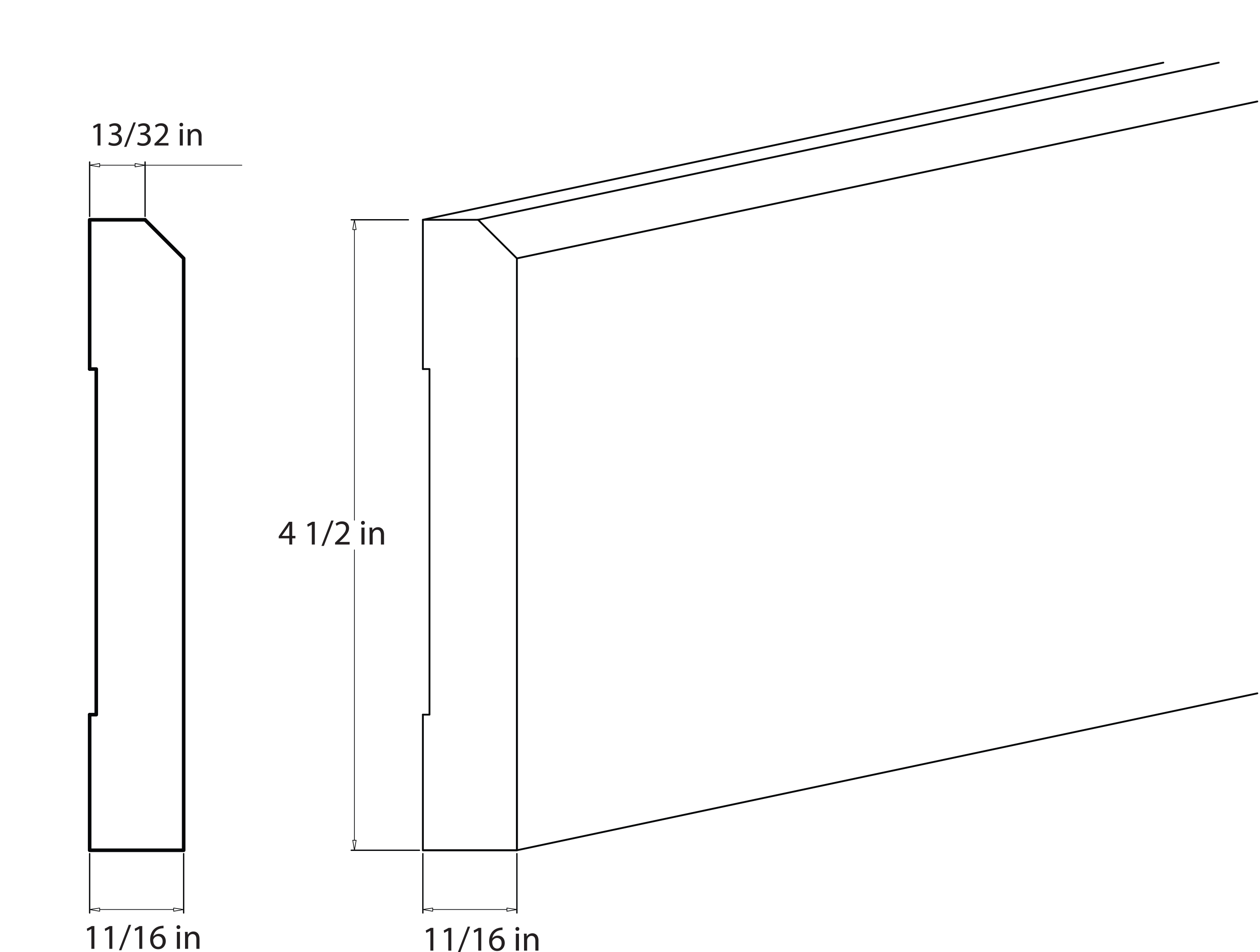 Elegant White Shaker 8' Base Board Molding