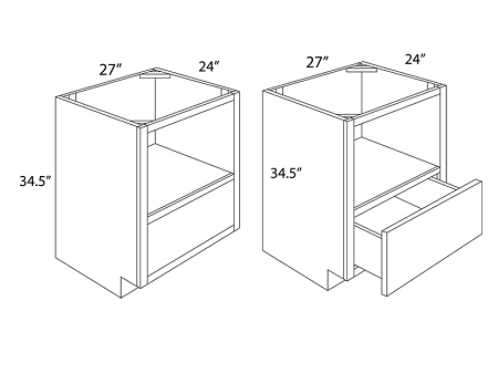 Elegant White Shaker 27" Base Microwave Cabinet