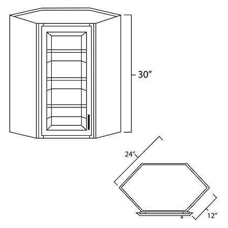 Elegant White Shaker Plain Glass Door for WDC2430