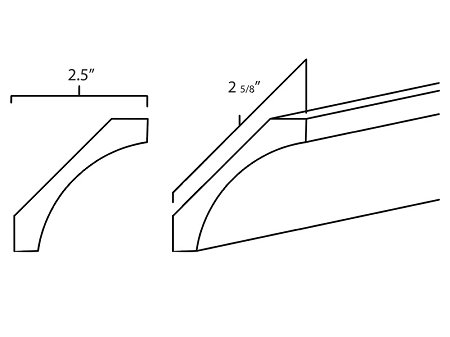 Carolina Hickory 8' Large Cove Crown Molding