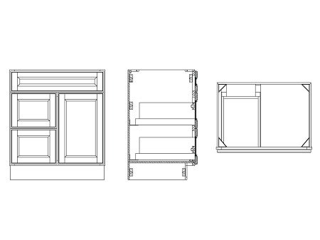 Carolina Hickory 24" Vanity w/ Left Drawers