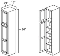 Elegant White Shaker 18" x 90" Utility Cabinet