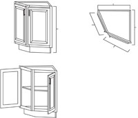 Elegant White Shaker 24" Base End Angle Cabinet