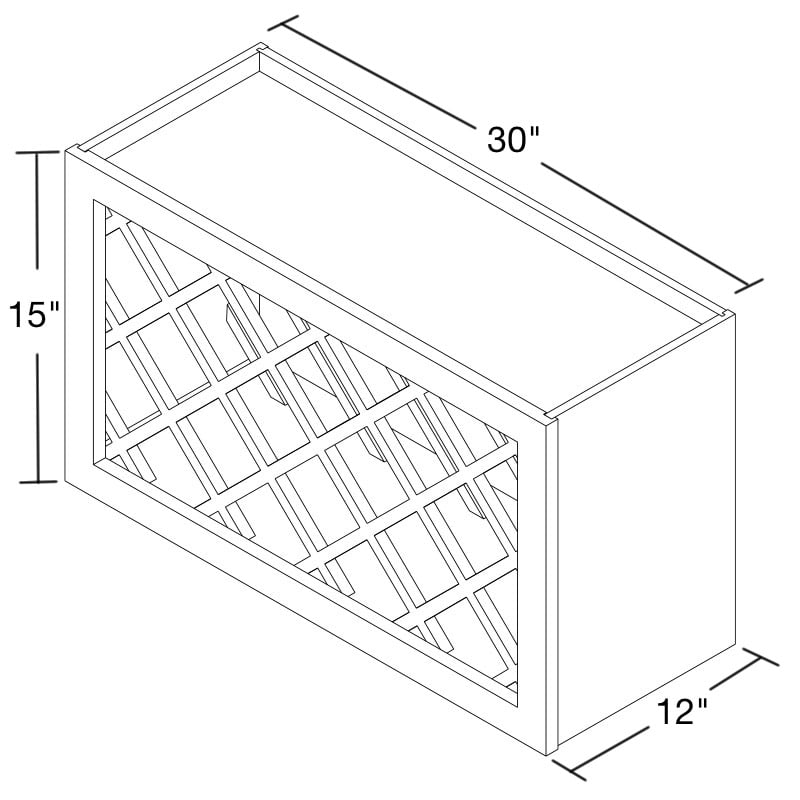 Elegant White Shaker 30" x 15" Lattice Wine Rack
