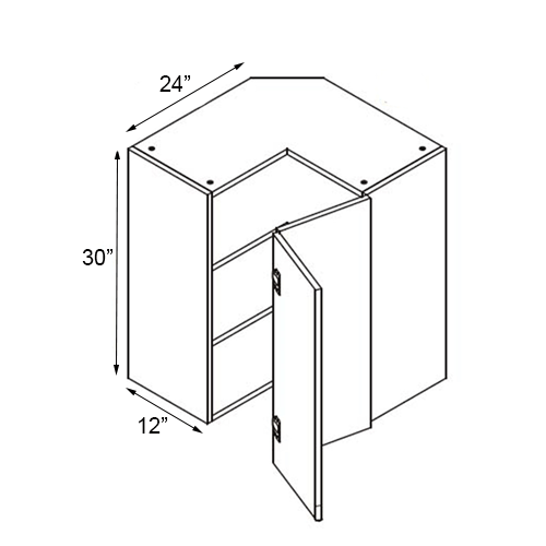 Lacquer White Wall Easy Reach Cabinet - 24"W x 30"H
