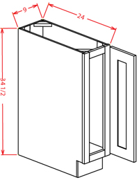 Gunnison Shaker Base Cabinet - 9"W