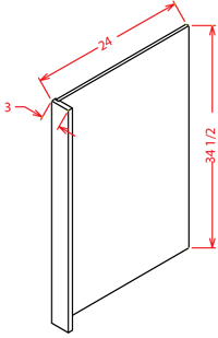 Gunnison Shaker Dishwasher Return Panel - 24"W X 34-1/2""H  w/3"W Filler