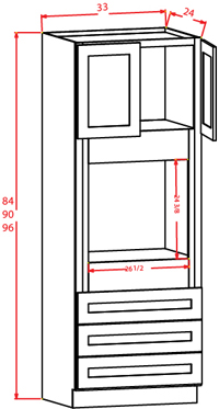 Gunnison Shaker Universal Oven Cabinet - 33"W X 96"H X 24"D-2D-3DRA-1S
