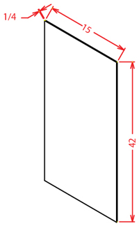 Gunnison Shaker Wall Skin Panel - 1/4"D X 42"H X 15"W
