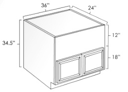 Elegant White Shaker 36" Farm Sink Base 