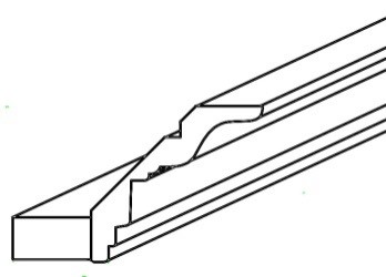 Riviera White Classic Crown Molding  3 1/4"  X 96"