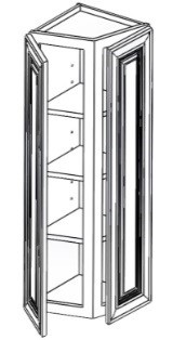 Burnished Brandy Wall End Cabinet 12" X 42"