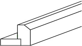 Oxford White Shaker Light Rail Molding 1 1/2" X 2" X 96"
