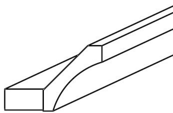 Sable Shaker Cove Crown Molding 2 1/2"  X  96"