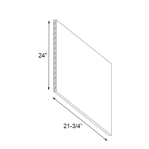Gloss White Matching Base End Panel - 21-3/4"W x 24"H