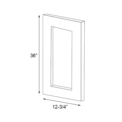 Gloss White Matching Wall End Panel - 12-3/4"W x 36"H