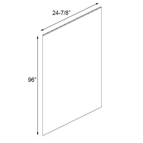 Gloss White Refrigerator End Panel - 24-7/8"W x 96"H