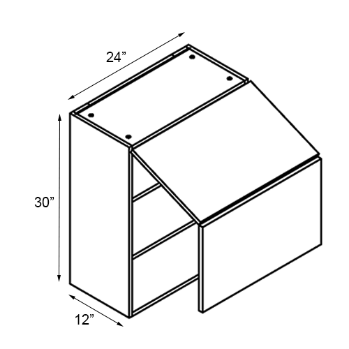 Walnut Frameless Double Door Wall Bi-Fold Cabinet - 24"W x 30"H