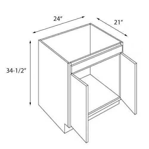 Navy Blue Shaker Vanity - 24"W x 34-1/2"H