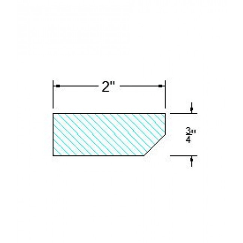 Frameless White Shaker Counter Top Edge Molding - 2"W x 3/4"H
