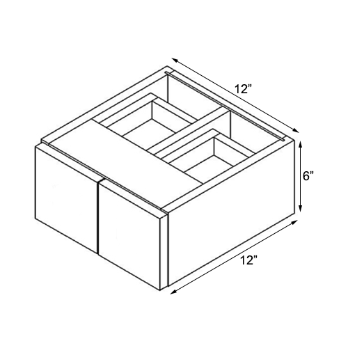 Frameless White Shaker Wall Small Drawer - 12"W x 6"H