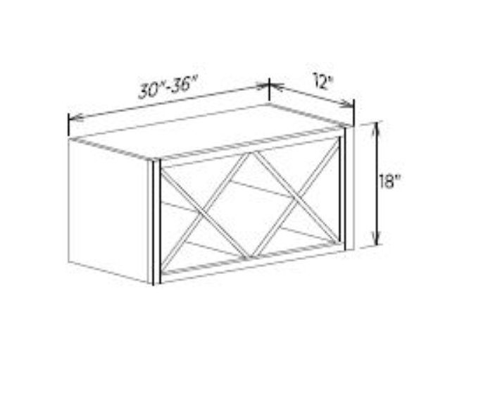 Frameless White Shaker Wall Wine Rack - 30"W x 18"H