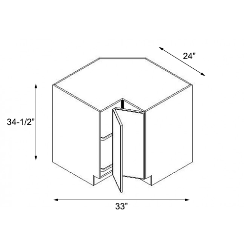Storm Grey Lazy Susan Cabinet - 33"W x 34-1/2"H