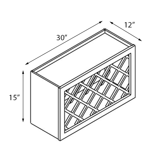Ambrose Raised Panel Wall Wine Rack - 30"W x 15"H