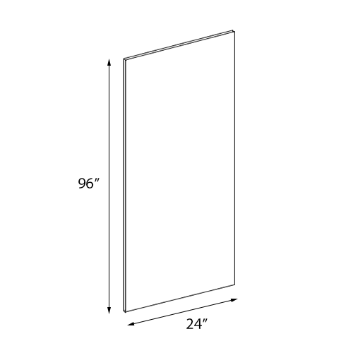 Ivory White Shaker Finished Panel - 24"W x 96"H