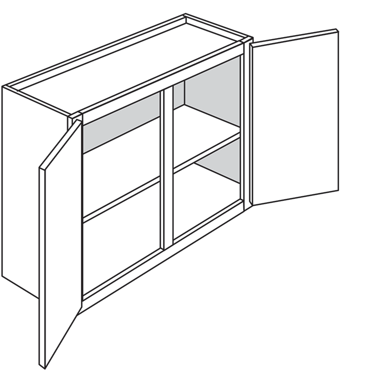 Windon Slab Double-Door Wall Cabinet 33"W x 24"H
