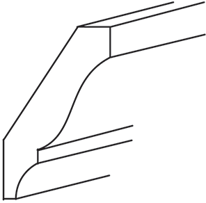 Windon Slab Large Crown Moulding 3 1/2"H x 96" L