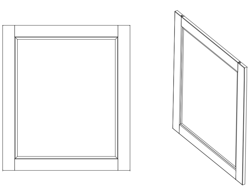 Windon Slab Mirror 30"W x 36"H