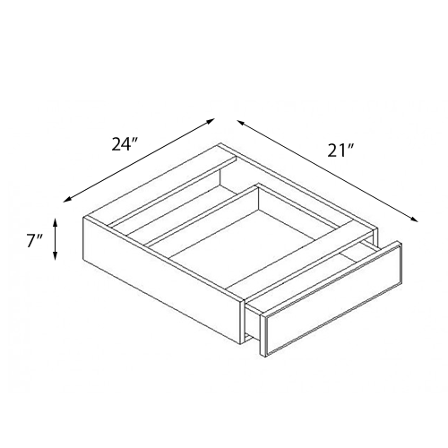 Ambrose Raised Panel Vanity Knee Drawer - 24"W x 7"H