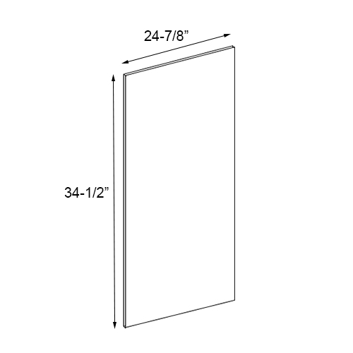 Lacquer White Dish Washer End Panel - 24-7/8"W x 34-1/2"H