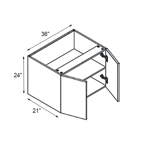 Lacquer White Double Door Vanity Sink Base Cabinet - 36"W x 24"H
