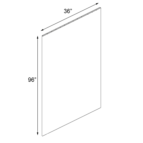 Lacquer White Refrigerator End Panel - 36"W x 96"H