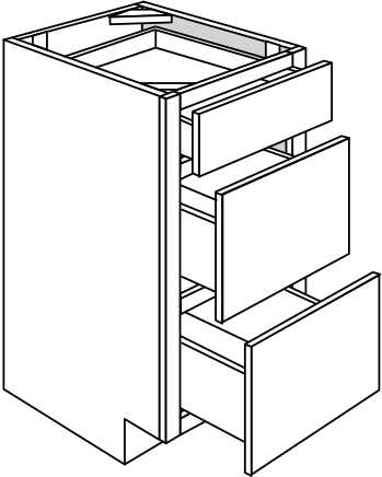 Windon Slab Three Drawer Vanity Cabinet 12"W