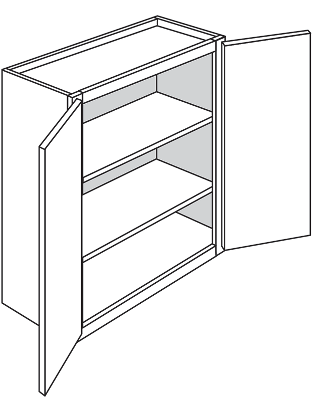 Villanova Slab Double-Door Wall Cabinet 27"W x 30"H