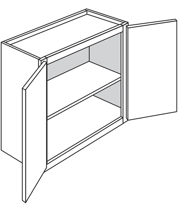 Villanova Slab Double-Door Wall Cabinet 30"W x 24"H