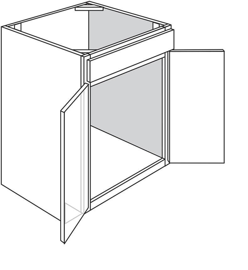 Villanova Shaker Double-Door Sink Base Cabinet 24"W