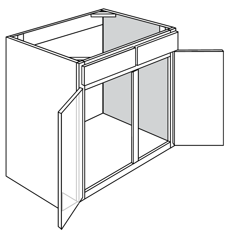 Villanova Shaker Double-Door Sink Base Cabinet 42"W