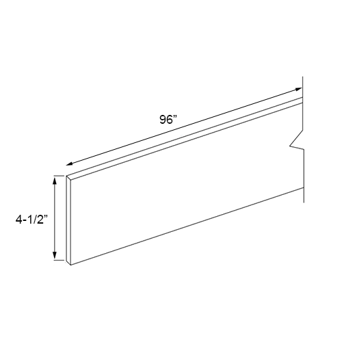 Florence Grey Shaker Toe Kick - 96"W x 4-1/2"H