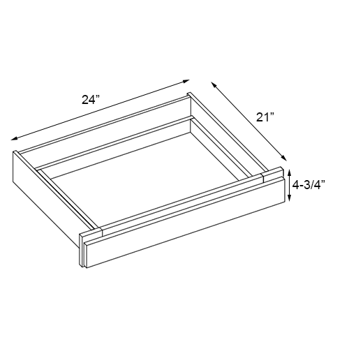 Florence Slate Shaker Vanity Drawer - 24"W x 4-3/4"H