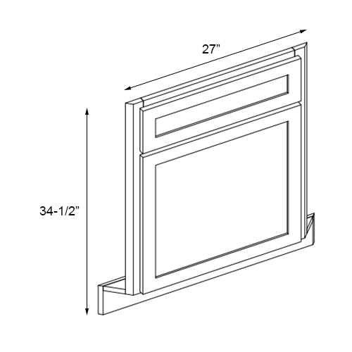 Weston White Shaker Corner Sink Front - 27"W x 34-1/2"H