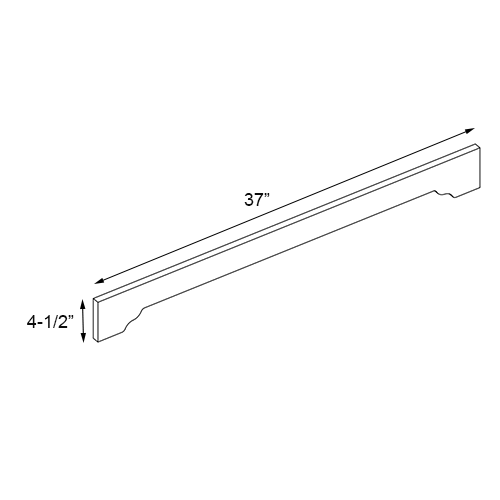 Weston White Shaker Furniture Valance - 37"W x 4-1/2"H