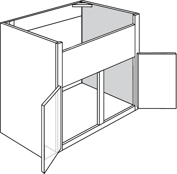 Springfield Slab Double-Door Farm Sink Base Cabinet 36"W